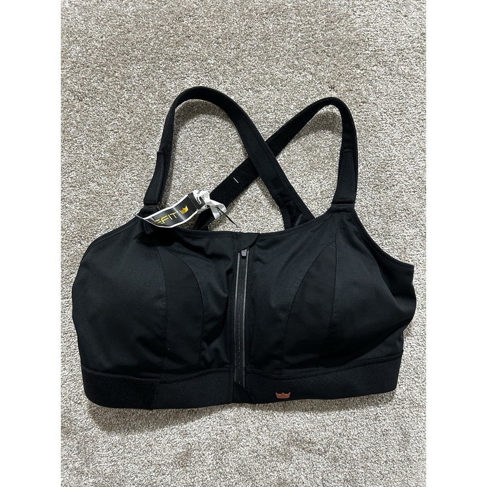 NEW SHEFIT Women's 5Luxe Ultimate Sports Bra High Impact Black Adjustable